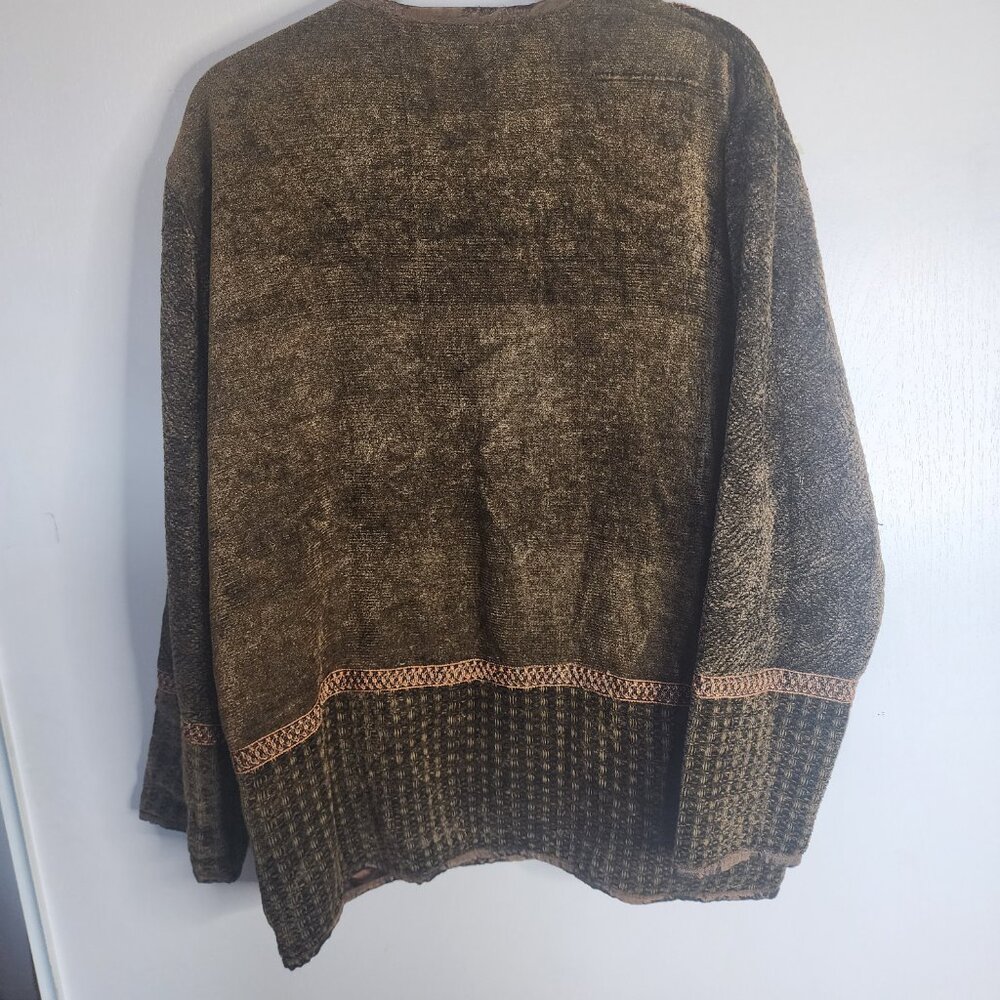 Flashback Green Sweater With Brown Patterns - image 5